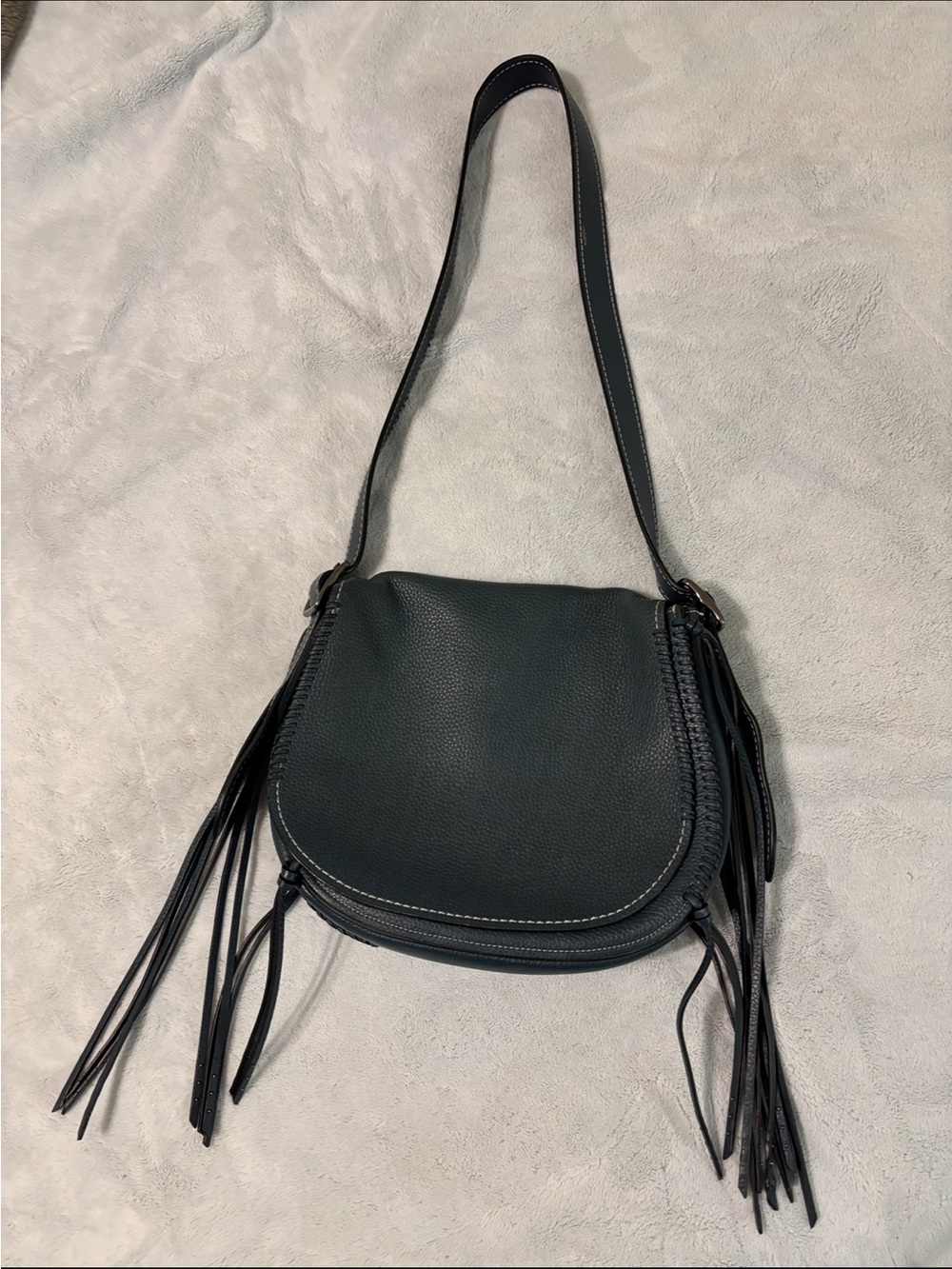 Coach Leather Whipstitch Saddle Bag